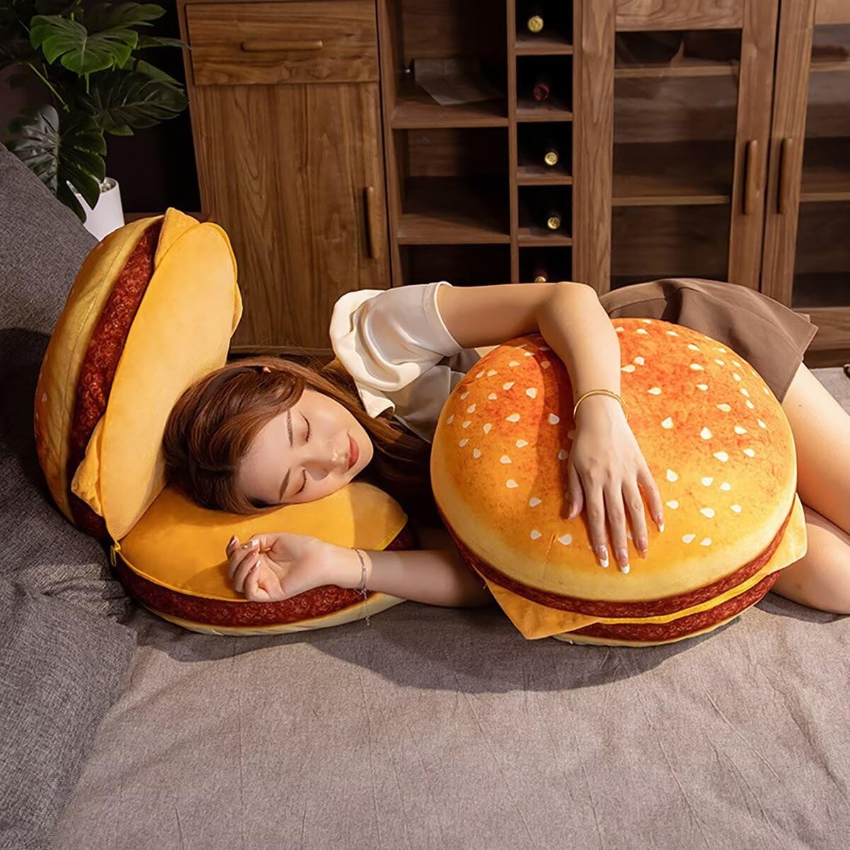 Amazon.com: MUALML Burger Pillow Hamburger Pillow Head Inside